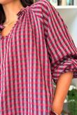 Vivienne Plaid Heathcliff Blouse Burgundy & Russet